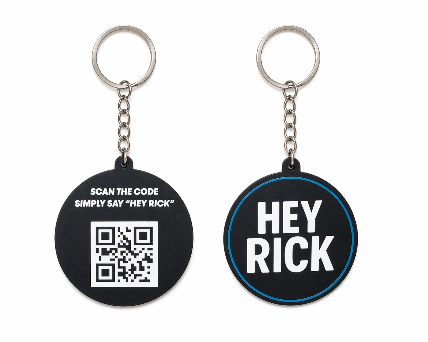 Hey Rick Keychain – Premium Minimal Travel Accessory