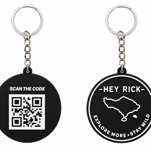 Hey Rick Keyring - BLACK - Explore More Stay Wild