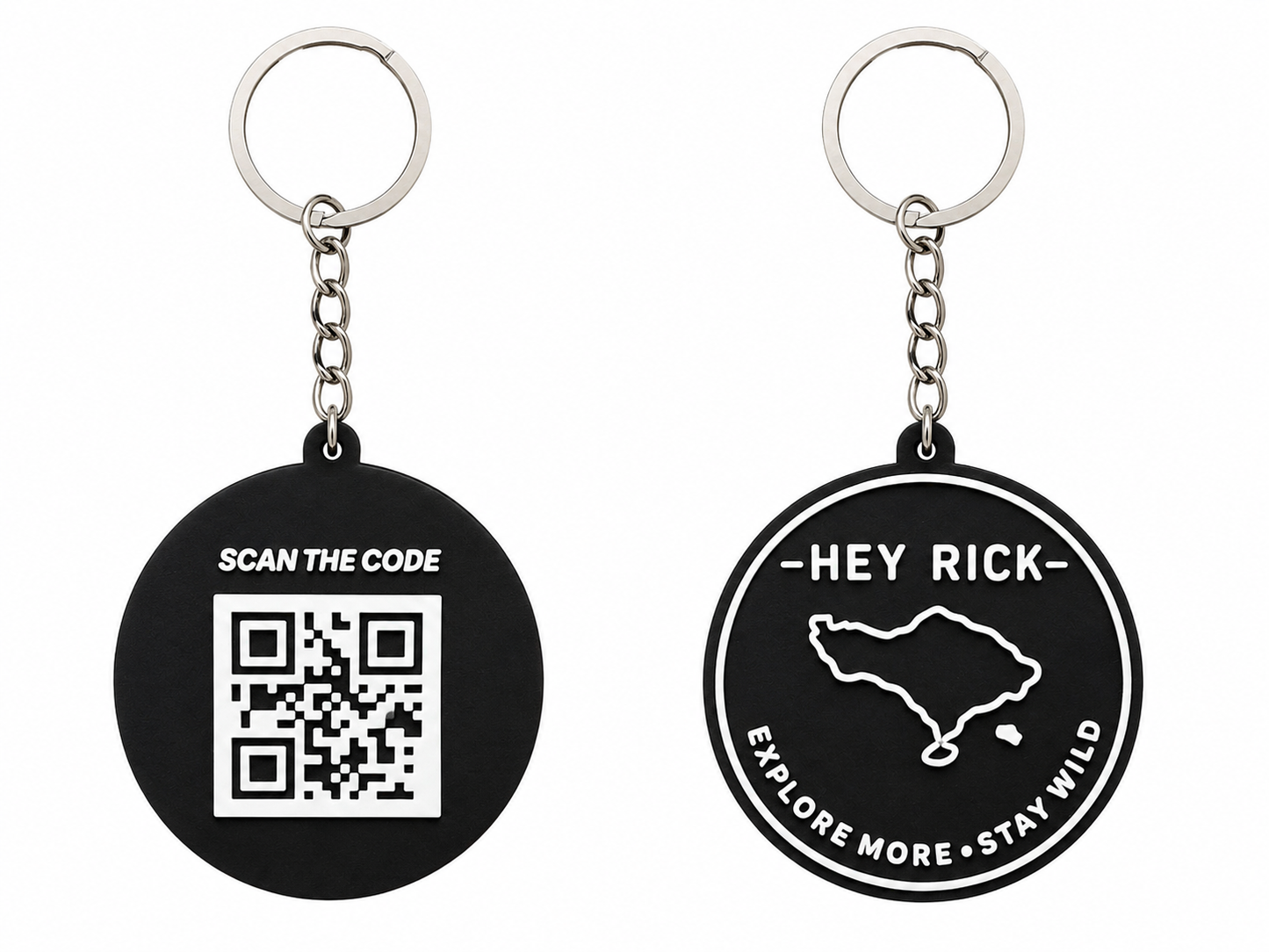 Hey Rick Keyring - BLACK - Explore More Stay Wild