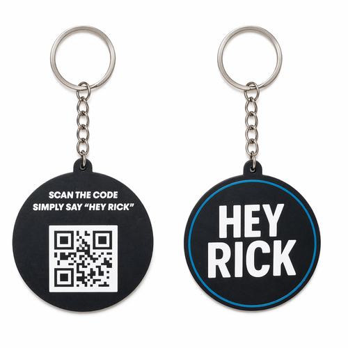 Hey Rick Keychain – Premium Minimal Travel Accessory