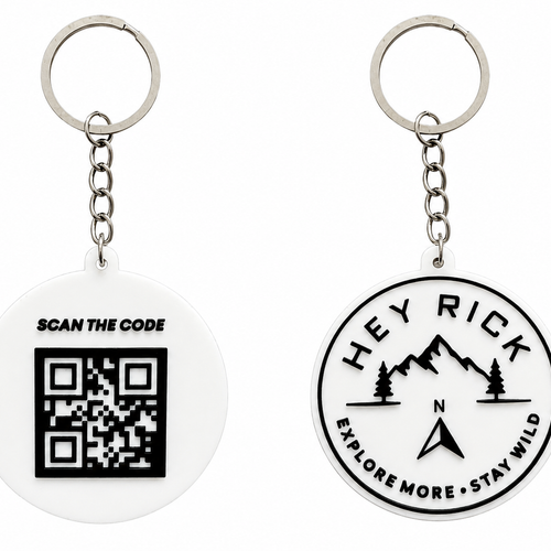 Hey Rick Keyring - WHITE - Explore More Stay Wild