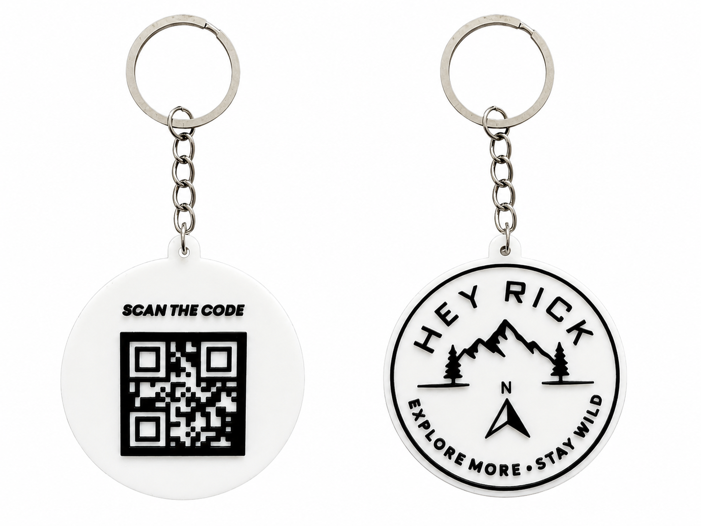 Hey Rick Keyring - WHITE - Explore More Stay Wild