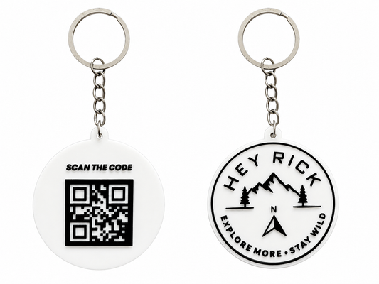 Hey Rick Keyring - WHITE - Explore More Stay Wild